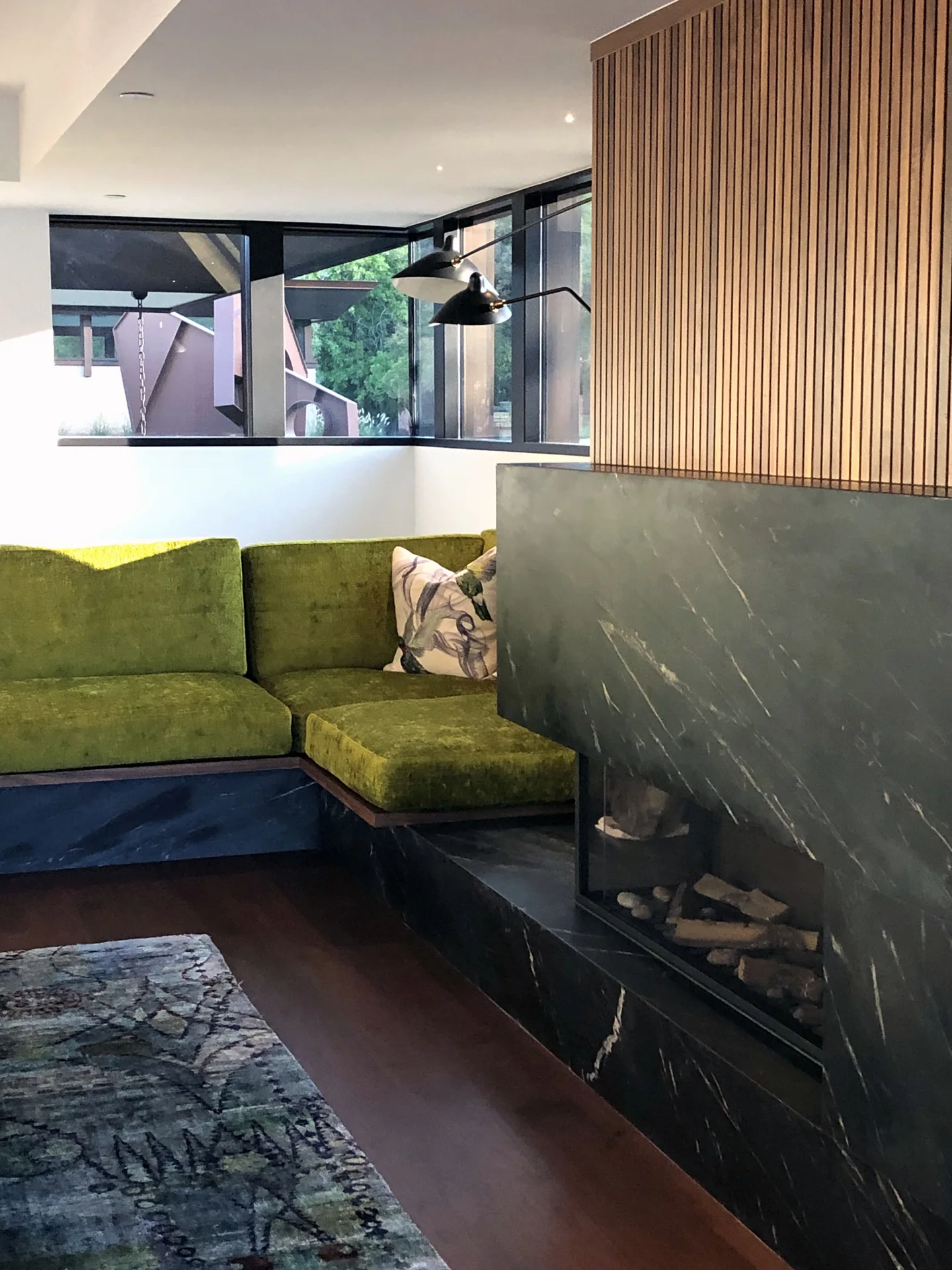 Built-in elements define an intimate living space.