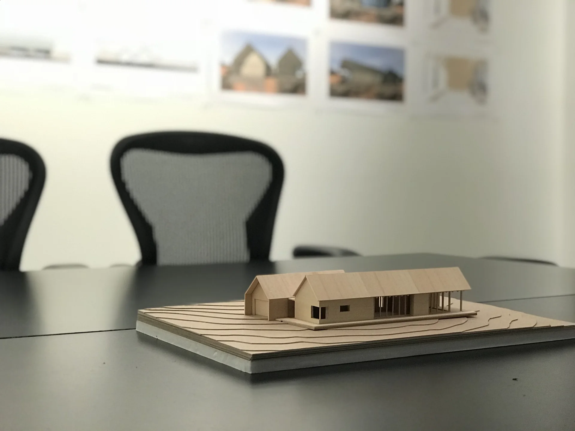 Model study of the home and its roof forms.