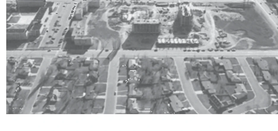 The CSU towers complex circa 1966, as shown in the portfolio.